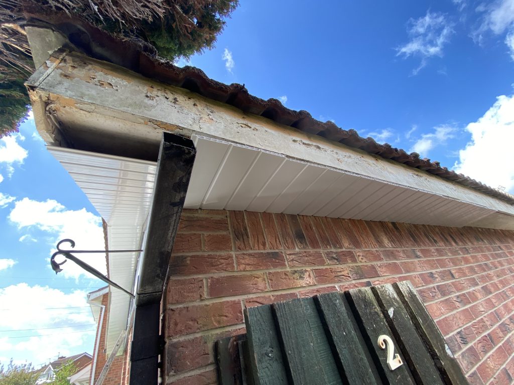 Soffit Boards being installed